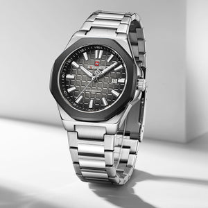 Naviforce NF9258-S-GY-S Men's Watch – Gray Dial & Silver Steel Strap – view 3
