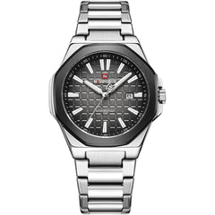 Naviforce NF9258-S-GY-S Men's Watch – Gray Dial & Silver Steel Strap