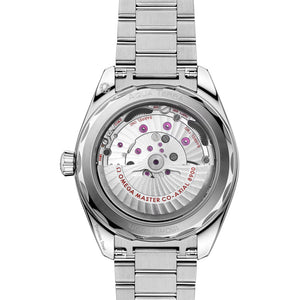 Omega Seamaster Aqua Terra 150M 220.10.41.21.03.006 men's automatic watch, 41mm stainless steel case, turquoise dial, steel bracelet – caseback movement view