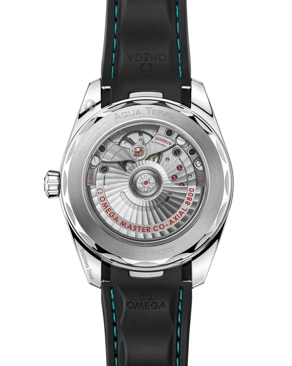Omega Seamaster Aqua Terra 150M 220.32.41.21.03.001 men's automatic watch, 41mm stainless steel – transparent caseback showing the automatic movement