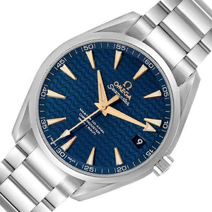 Omega Seamaster Aqua Terra 150M 231.10.42.21.03.006 men's automatic watch, blue dial, steel bracelet – angle close-up