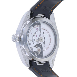 Omega Seamaster Aqua Terra men's automatic watch, 41mm stainless steel case, silver dial – caseback view