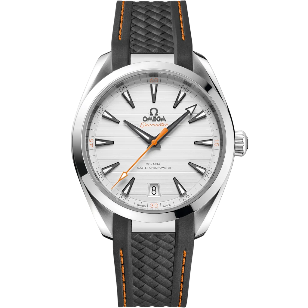 Omega Seamaster Aqua Terra men's automatic watch, 41mm stainless steel case, silver dial – front view