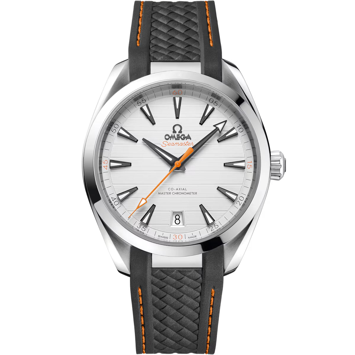 Omega Seamaster Aqua Terra men's automatic watch, 41mm stainless steel case, silver dial – full front view