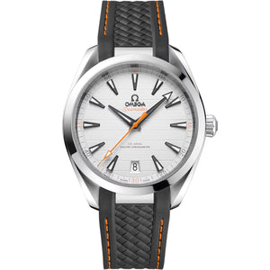 Omega Seamaster Aqua Terra men's automatic watch, 41mm stainless steel case, silver dial – full front view
