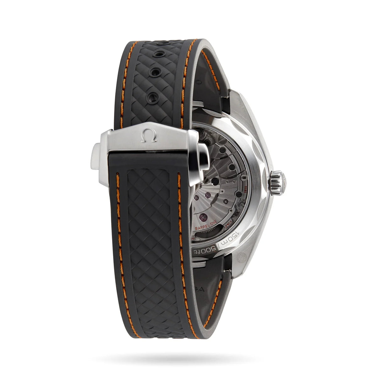 Omega Seamaster Aqua Terra men's automatic watch, 41mm stainless steel case, silver dial – strap side view