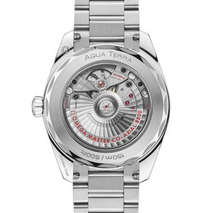 Omega Seamaster Aqua Terra Shades 220.10.38.20.09.001 automatic watch, 38mm stainless steel case, sandstone dial, steel bracelet – caseback view