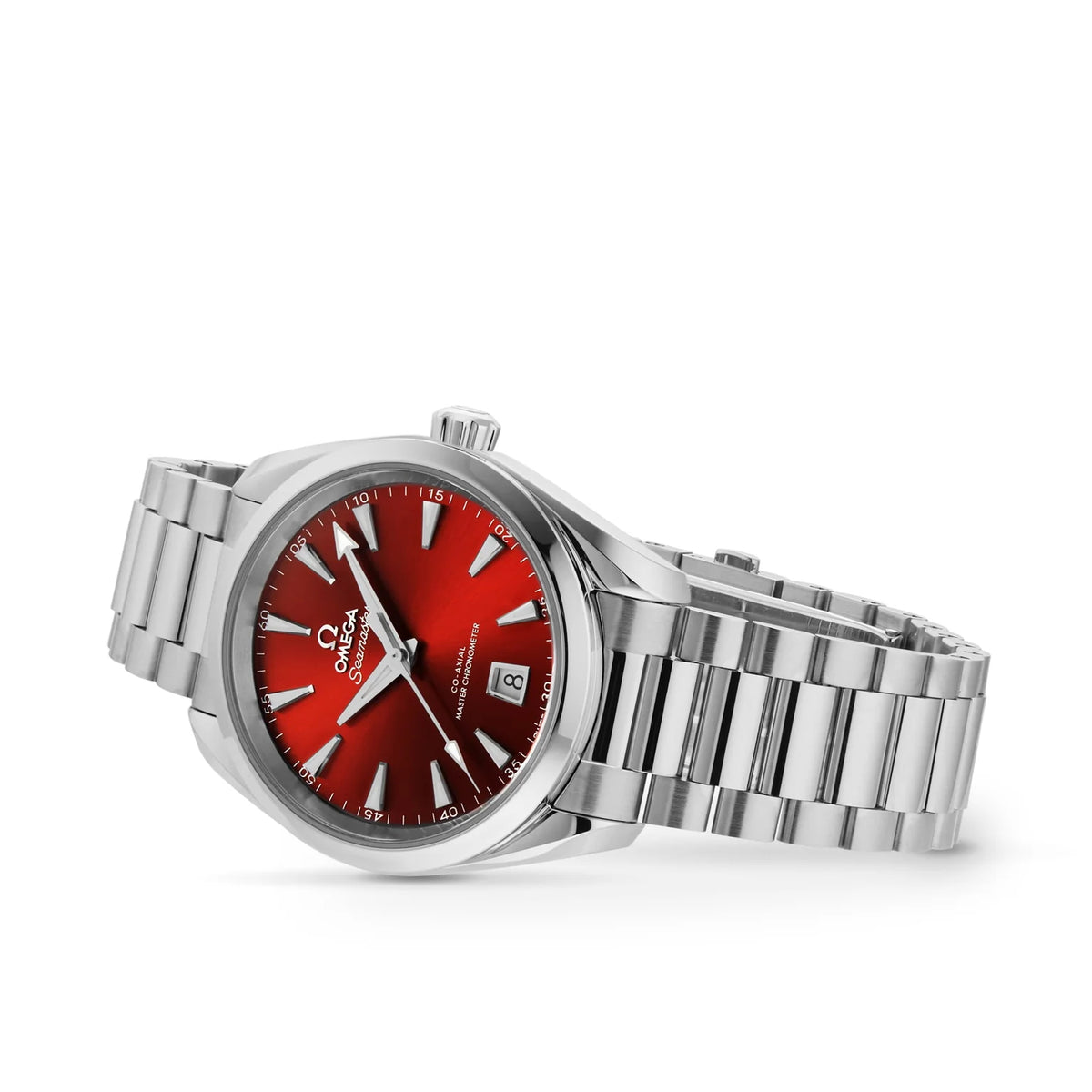 Omega Seamaster Aqua Terra Shades 220.10.38.20.13.003 automatic watch, 38mm stainless steel case, terracotta dial, steel bracelet – angle view