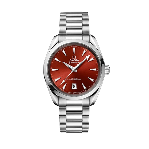 Omega Seamaster Aqua Terra Shades 220.10.38.20.13.003 automatic watch, 38mm stainless steel case, terracotta dial, steel bracelet – front view