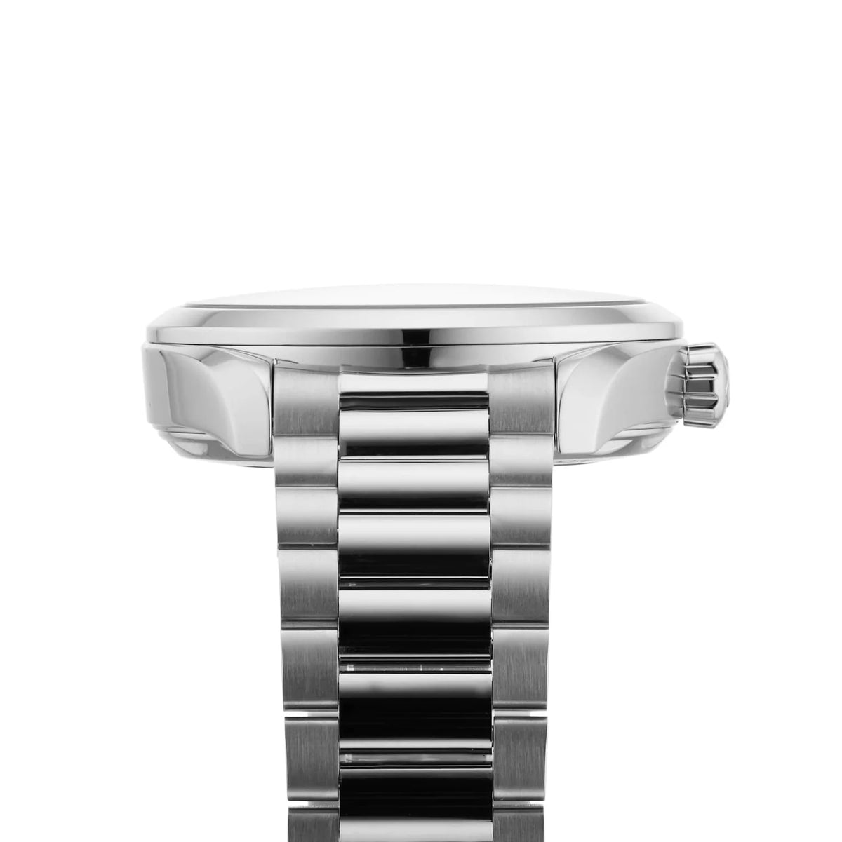 Omega Seamaster Aqua Terra Shades 220.10.38.20.13.003 automatic watch, 38mm stainless steel case, terracotta dial, steel bracelet – side profile view