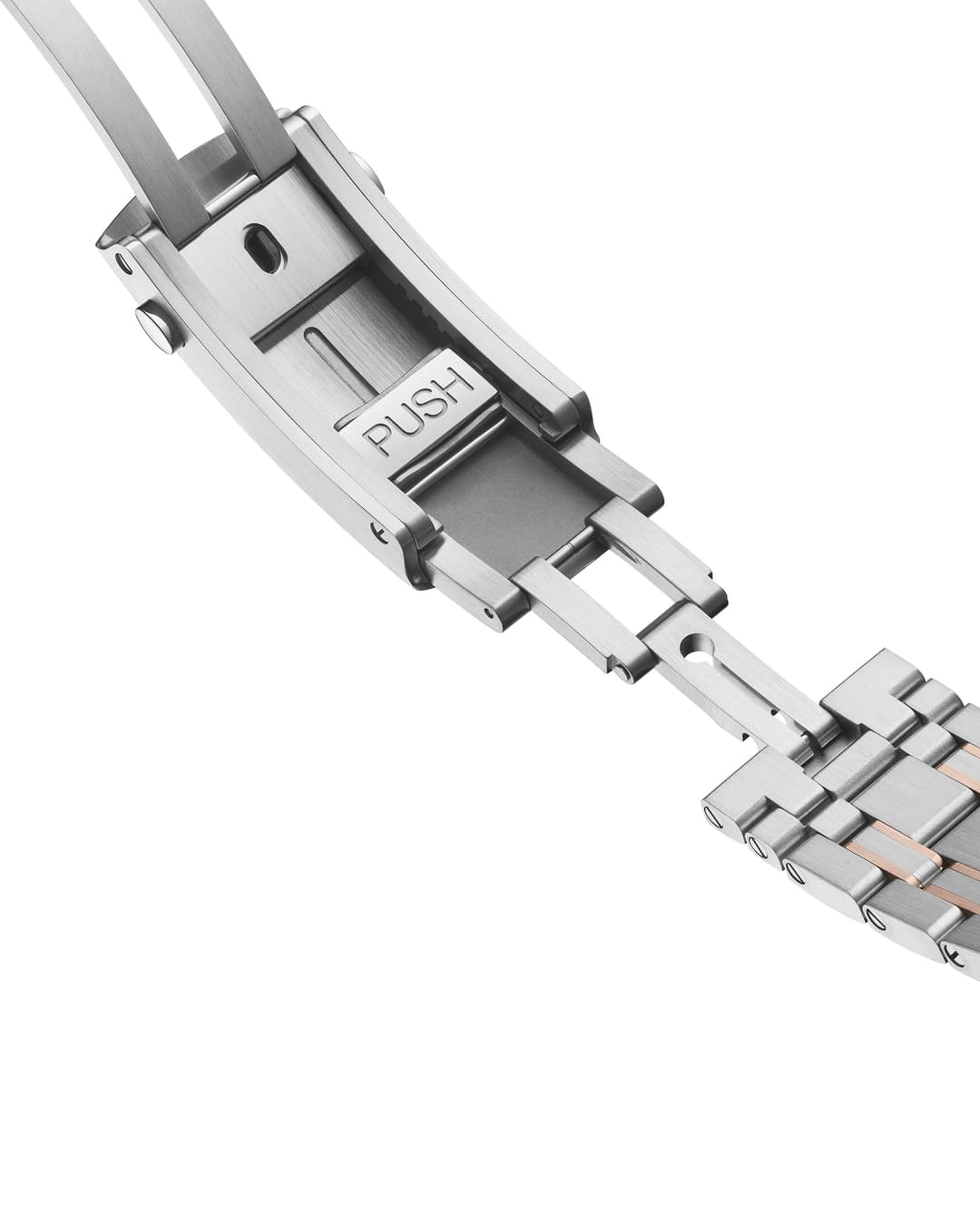 Omega Seamaster Diver 300M 210.22.42.20.03.001 men's automatic watch, 42mm steel and rose gold case, blue dial, two-tone bracelet – bracelet clasp view