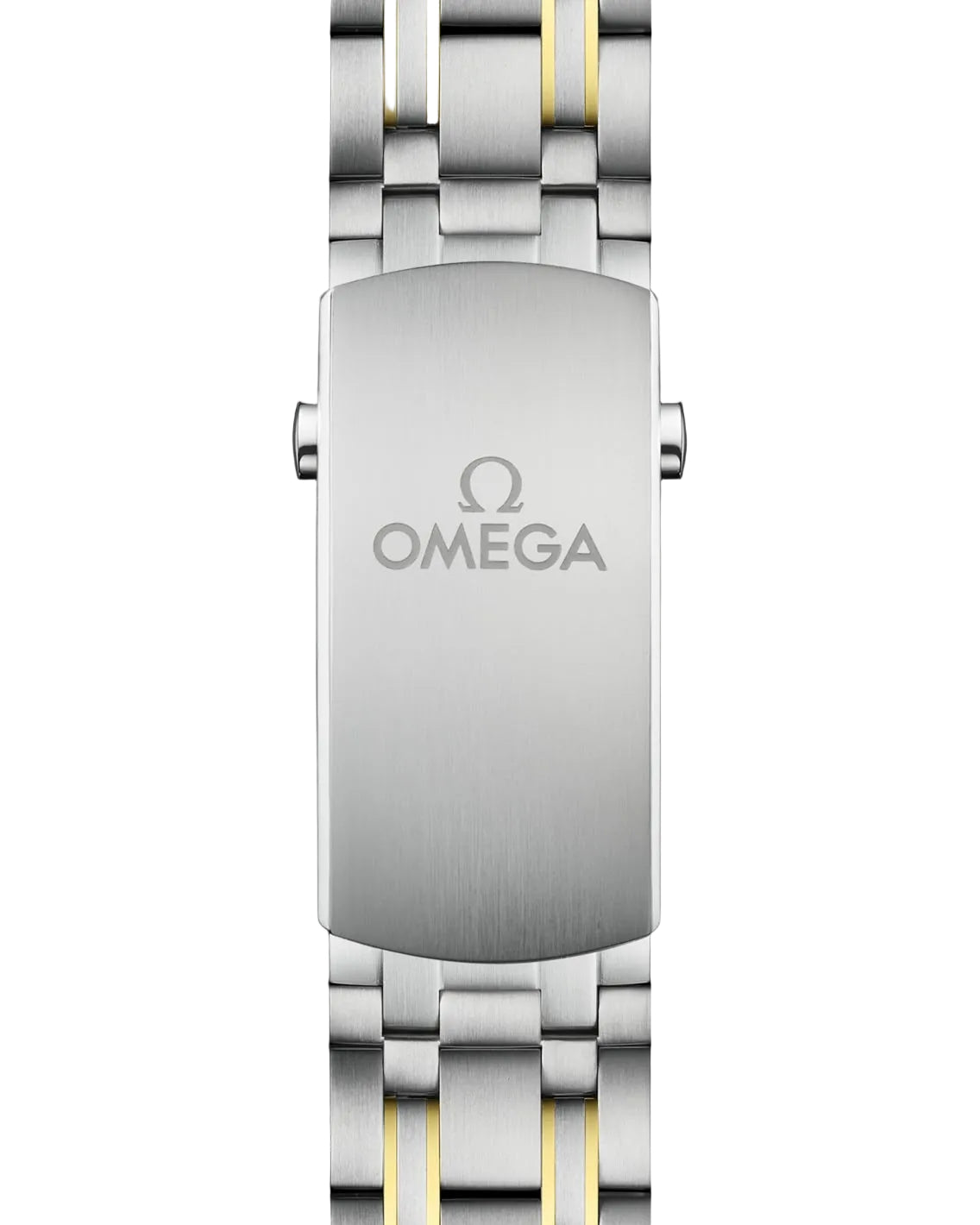 Omega Seamaster Diver 300M men's automatic watch, 42mm steel and yellow gold case, blue dial, two-tone bracelet – bracelet view