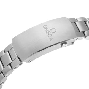 Omega Seamaster Planet Ocean men's automatic watch, 43.5mm stainless steel case, blue dial, steel bracelet – bracelet clasp view