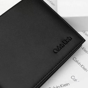 Calvin Klein 2-Piece Gift Set featuring Black Leather Bifold Wallet and Matching Key Fob