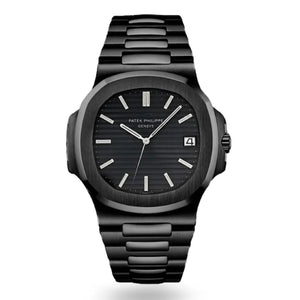 Patek Philippe Nautilus 40mm Men's Automatic Watch – Black Dial & Black Strap – view 2