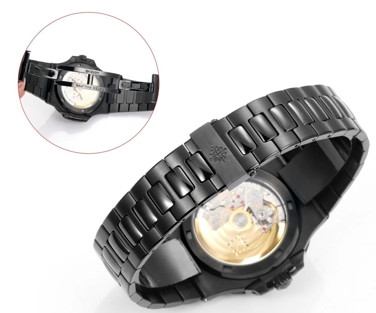 Patek Philippe Nautilus 40mm Men's Automatic Watch – Black Dial & Black Strap – view 5