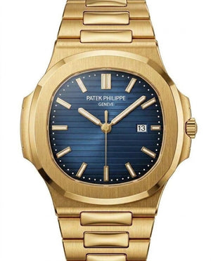 Patek Philippe Nautilus 40mm Men's Automatic Watch – Blue Dial & Yellow Gold Strap – view 2