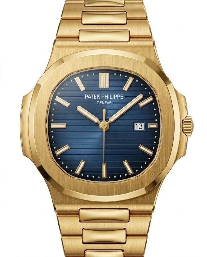 Patek Philippe Nautilus 40mm Men's Automatic Watch – Blue Dial & Yellow Gold Strap – view 2