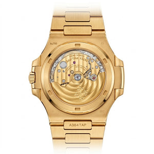 Patek Philippe Nautilus 40mm Men's Automatic Watch – Green Dial & Yellow Gold Strap – view 4