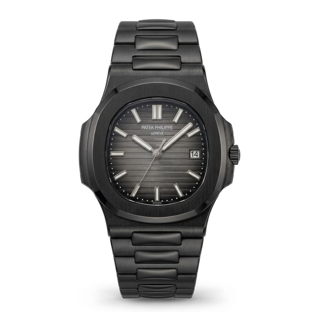 Patek Philippe Nautilus 40mm Men's Automatic Watch – Grey Gradient Dial & Black Strap – view 2