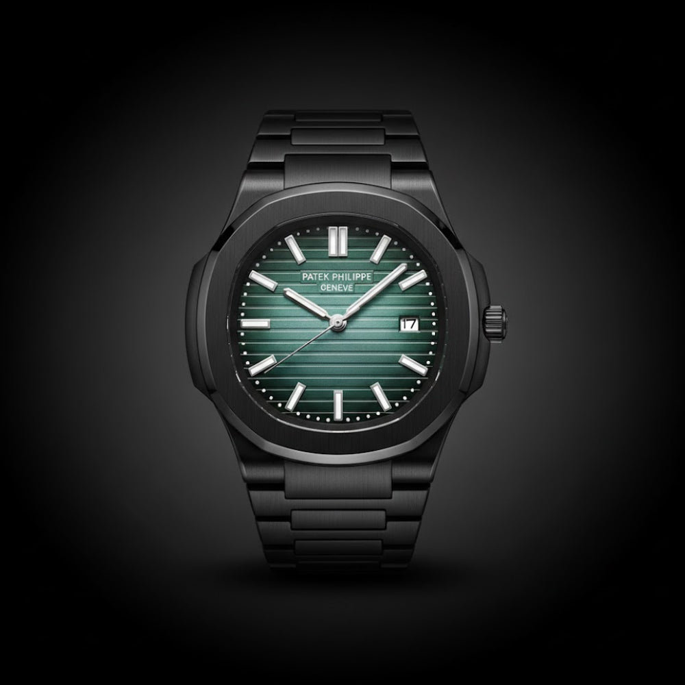 Patek Philippe Nautilus 40mm Men's Automatic Watch – Olive Green Dial & Black Strap – view 2