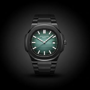 Patek Philippe Nautilus 40mm Men's Automatic Watch – Olive Green Dial & Black Strap – view 2