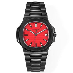 Patek Philippe Nautilus 40mm Men's Automatic Watch – Red Dial & Black Strap – view 2
