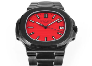 Patek Philippe Nautilus 40mm Men's Automatic Watch – Red Dial & Black Strap – view 3
