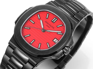 Patek Philippe Nautilus 40mm Men's Automatic Watch – Red Dial & Black Strap – view 4