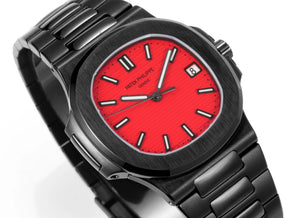 Patek Philippe Nautilus 40mm Men's Automatic Watch – Red Dial & Black Strap – view 5