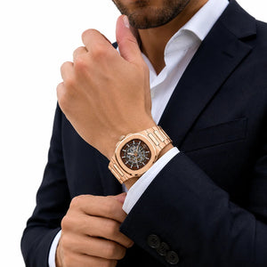 Patek Philippe Nautilus 40mm Men's Automatic Watch – Red Skeleton Dial & Rose Gold Strap – view 4