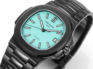 Patek Philippe Nautilus 40mm Men's Automatic Watch – Tiffany Blue Dial & Black Strap – view 3