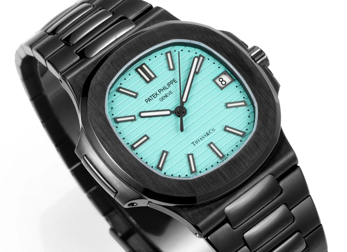 Patek Philippe Nautilus 40mm Men's Automatic Watch – Tiffany Blue Dial & Black Strap – view 4