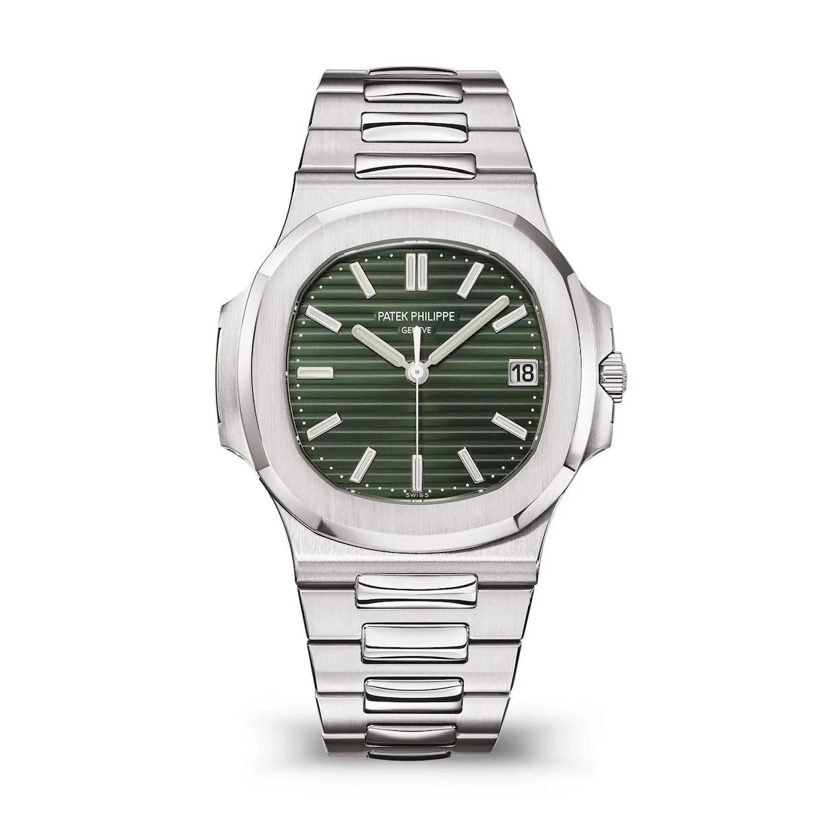 Patek Philippe Nautilus 5711/1A-014 40mm Men's Automatic Watch – Olive Green Dial & Silver Stainless Steel Strap
