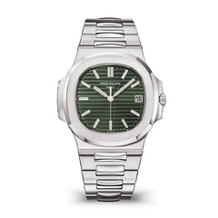 Patek Philippe Nautilus 5711/1A-014 40mm Men's Automatic Watch – Olive Green Dial & Silver Stainless Steel Strap