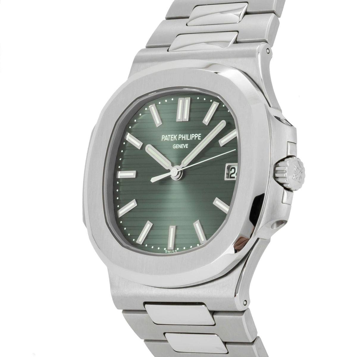 Patek Philippe Nautilus 5711/1A-014 40mm Men's Automatic Watch – Olive Green Dial & Silver Stainless Steel Strap
