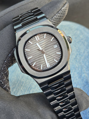 Patek Philippe Nautilus 40mm Men's Automatic Watch – Grey Gradient Dial & Black Strap