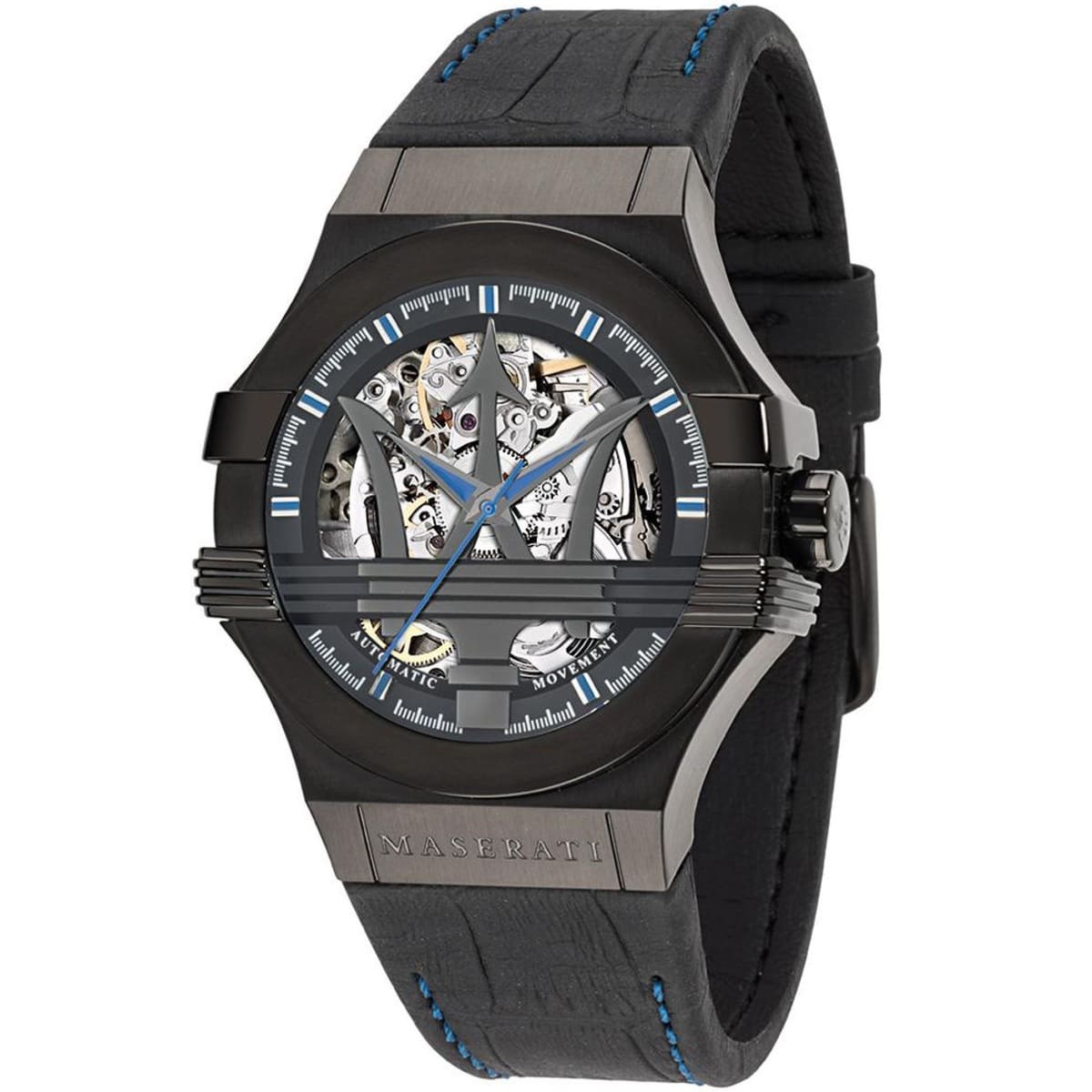 Maserati Potenza R8821108009 Men's watch - black dial leather strap