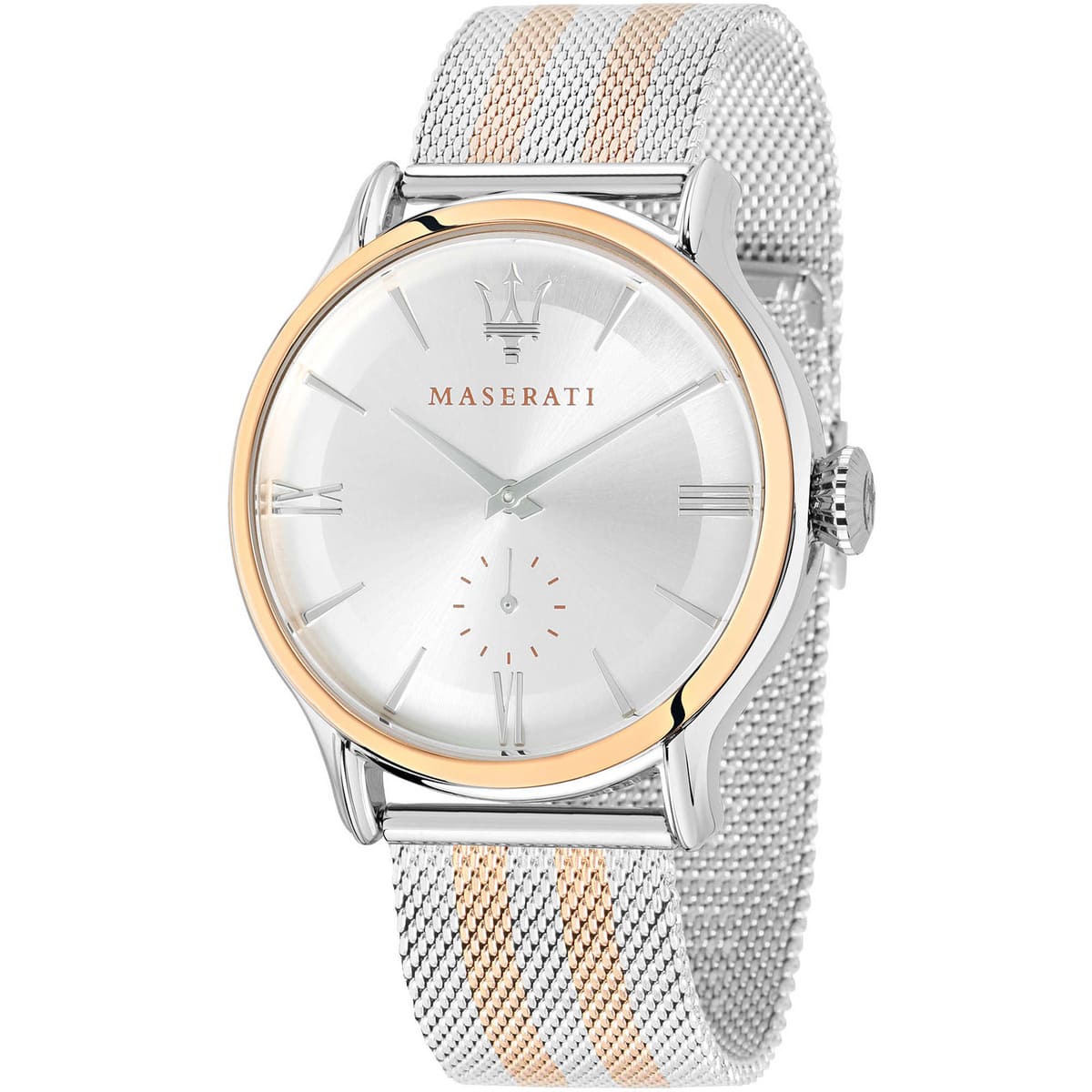 Maserati Epoca R8853118005 Men's watch - silver dial two-tone mesh strap