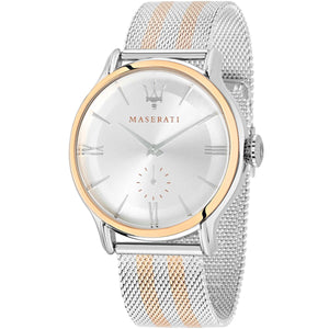 Maserati Epoca R8853118005 Men's watch - silver dial two-tone mesh strap