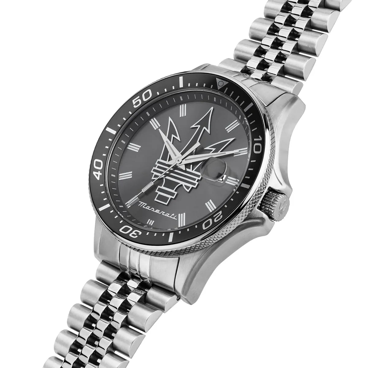 Maserati Sfida R8853140010 Men's watch - gray dial steel strap angle