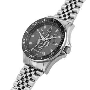 Maserati Sfida R8853140010 Men's watch - gray dial steel strap angle