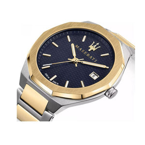 Maserati watch with gold and silver band 