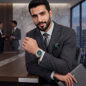 Lifestyle luxury shot featuring the Maserati Velocità Slim R8853153003 men's watch.