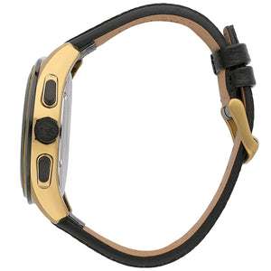 Side profile of Maserati Traguardo R8871612033 men's quartz battery watch showing 12mm thickness and gold finish