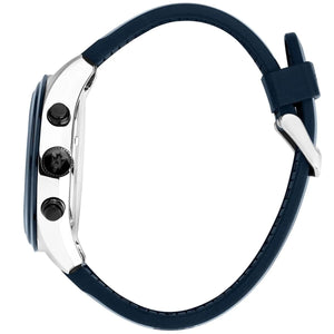 Right side profile view of the 13mm silver case with chronograph pushers on the Maserati R8871612046