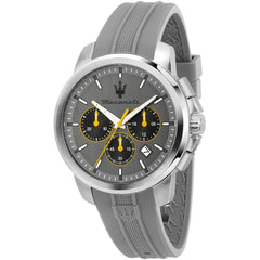 Maserati Successo R8871621043 Men's Chronograph Watch – Grey Dial & Grey Rubber Strap