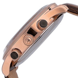 Side profile of Maserati Ricordo R8871633002 men's quartz battery watch showing 11mm thickness and rose gold finish