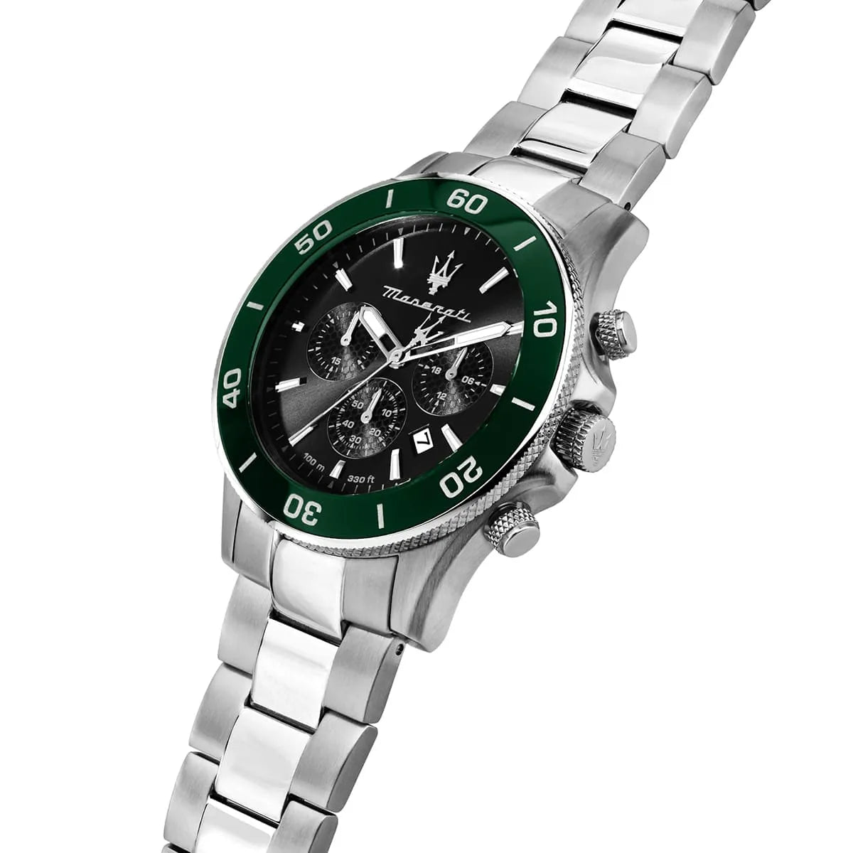 Maserati Competizione R8873600008 Men's watch - black dial steel strap angle