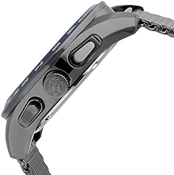 Side profile of Maserati Traguardo R8873612009 men's quartz battery watch showing 12mm thickness and gunmetal finish